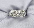 Art Deco Platinum and Diamond Twinstone Ring