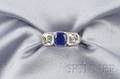 Art Deco Platinum Sapphire and Diamond Ring