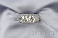 Art Deco Platinum and Diamond Twin stone Ring