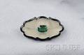 Art Deco Onyx Rock Crystal and Green Tourmaline Brooch