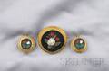 Antique Gold and Pietra Dura Brooch and Earpendants
