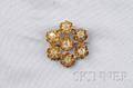 Antique 14kt Gold and Diamond Wreath Brooch