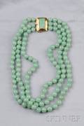 18kt Gold and Jadeite Necklace Retailed by Gumps