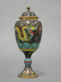 Cloisonn Enameled Stem Jar and Cover