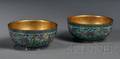 Pair of Cloisonn Enameled Bowls