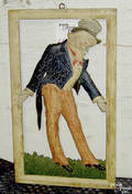 Polychromed relief carved and cutout fulllength figure of Uncle Sam