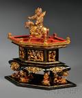 Gilt and Lacquered Wood Display Stand