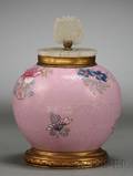 Pink Enameled Inkwell