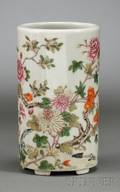 Famille Rose Brush Pot