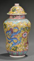 Yellow Dragon Jar and Cover