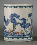 Blue and White Brush Pot