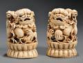 Pair of Giltivory Foo Dogs