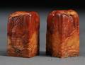 Pair of Soapstone Seals