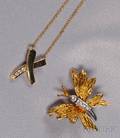 Two 18kt Gold and Diamond Jewelry Items Tiffany  Co