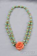 Jadeite and Gold Bead Festoon Necklace
