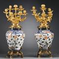 Pair of Ormolu Mounted Imari Vases
