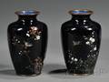 Pair Cloisonne Enameled Vases