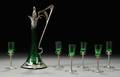 Art Nouveau Decanter and Six Cordials
