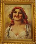 Italian School 20th Century Smiling Peasant Girl