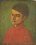 Lambro Ahlas American b 1928 Portrait of a Boy in Red