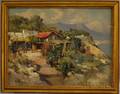 Mario Maresca Italian b 1877 Cliffside Villa Courtyard