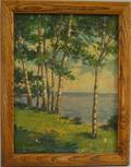 American School 20th Century Shoreline Birches