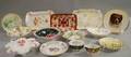 Fourteen Pieces of Assorted Gilt Handpainted and Transferdecorated Porcelain Table Items