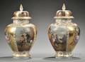 Pair of Dresden Porcelain Vases and Covers