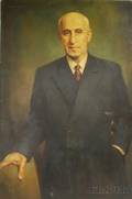 Wallace Rugg American 20th Century Portrait of Mohammed Mossadegh Iranian Prime Minister 19511953