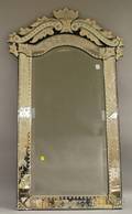 Venetian Etcheddecorated Glass Mirror