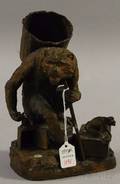AustrianGerman Giltbronze Monkeys Figural Group Tobacco Stand