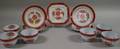 Thirteen Red Fitzhugh Pattern Fine Stone Partial Tableware Set
