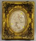 Framed Oval Relief Carved Marble Plaque Depicting Three Putti