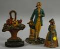 Three Painted Cast Iron Figural Doorstops