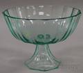 Moser Aqua Faceted Glass Compote