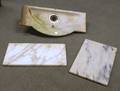 Shallow White Marble Butlers Pantry Sink and Two Pieces of White Marble