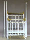 Pair of Late Victorian Brassmounted Whitepainted Cast Iron Twin Beds