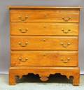 Chippendalestyle Birch and Maple Fourdrawer Chest