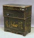Blackpainted and Stenciled Chinoiseriedecorated Wood Commode