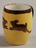 Arts  Crafts Handpainted Brown Rabbitdecorated Porcelain Cup