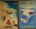 Two Early 20th Century Unframed Bernard Villemot French Travel Posters