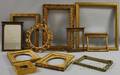 Lot of Eleven Painted and Gilt Arts  Crafts Carved Wood Frames
