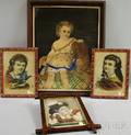 Lot of Four Victorian Framed Handcolored Lithographs