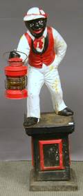 Painted Cast Iron Garden Lawn Jockey Figure