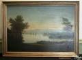Continental oil on canvas harbor scene 19th c