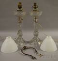 Pair of Fenton Colorless Glass Table Lamps