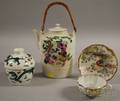 Four Asian Enameldecorated Porcelain Table Items