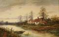George Cole British 18101883 Cottage by the River