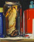 Attributed to Gerald Perino American 20th21st Century Still Life with Jars and Bottles