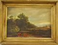 American School 19th Century Landscape with Cows Watering